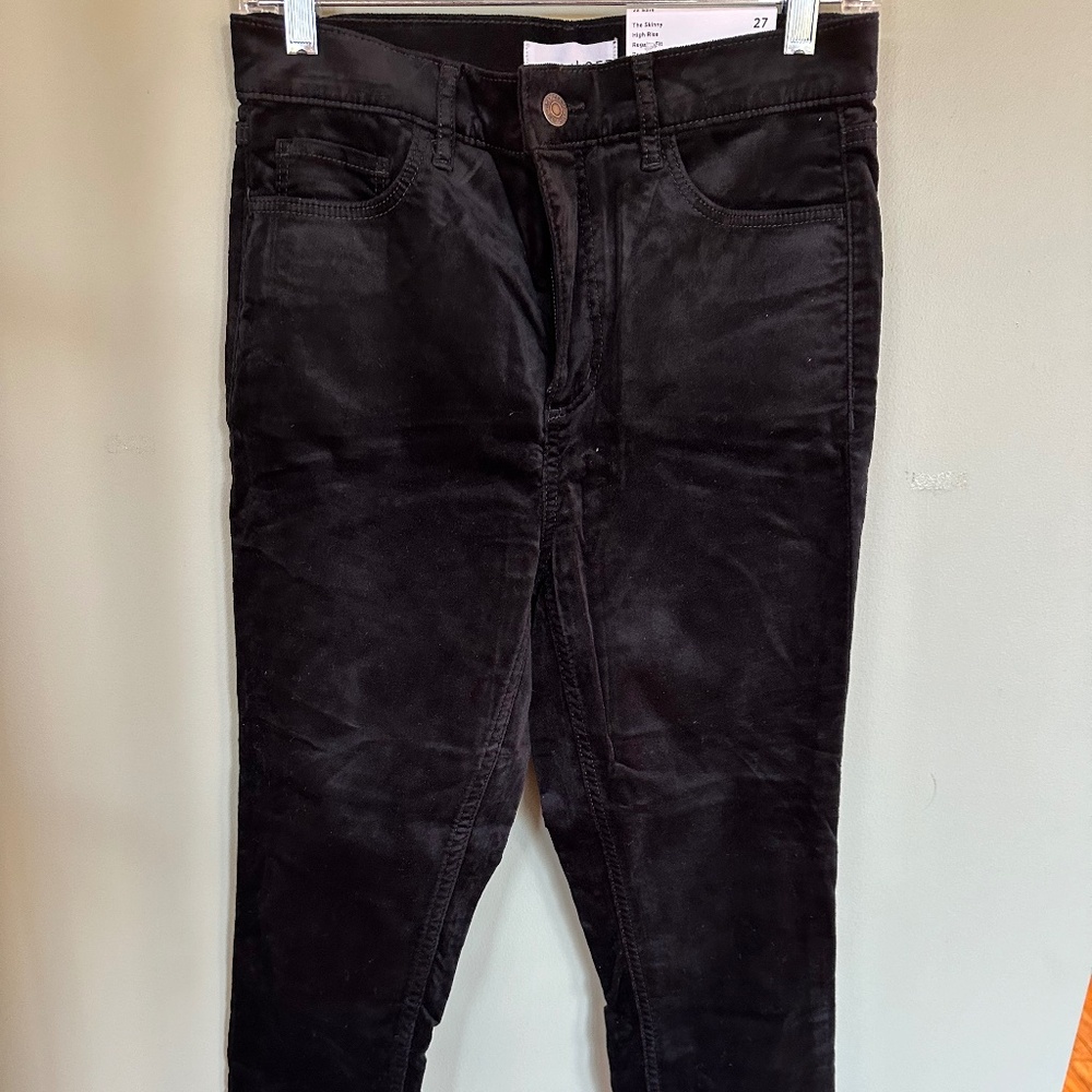 Loft Woman's Skinny Jeans Black Soft Brushed Fabric NWT Size 27 Waist